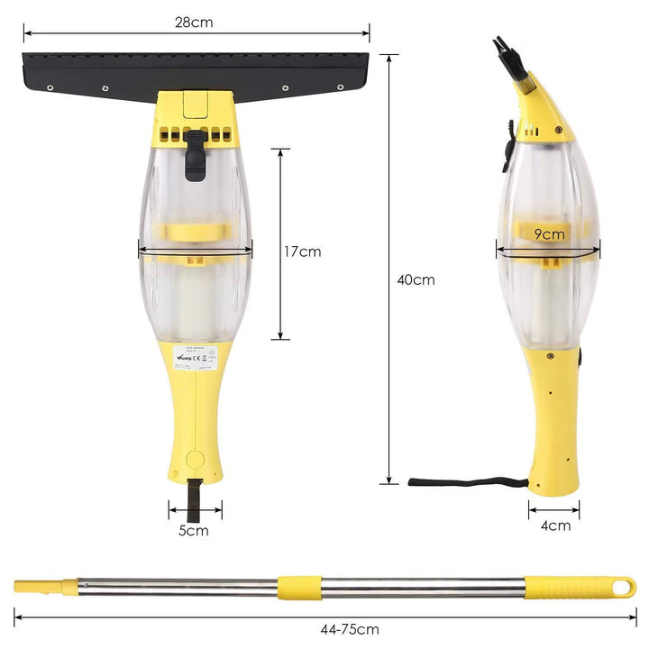 Powerful Window Vacuum Cleaner Set with Telescopic Handle & Spray Bottle - Ideal for Tables, Tiles, Mirrors & Glass!