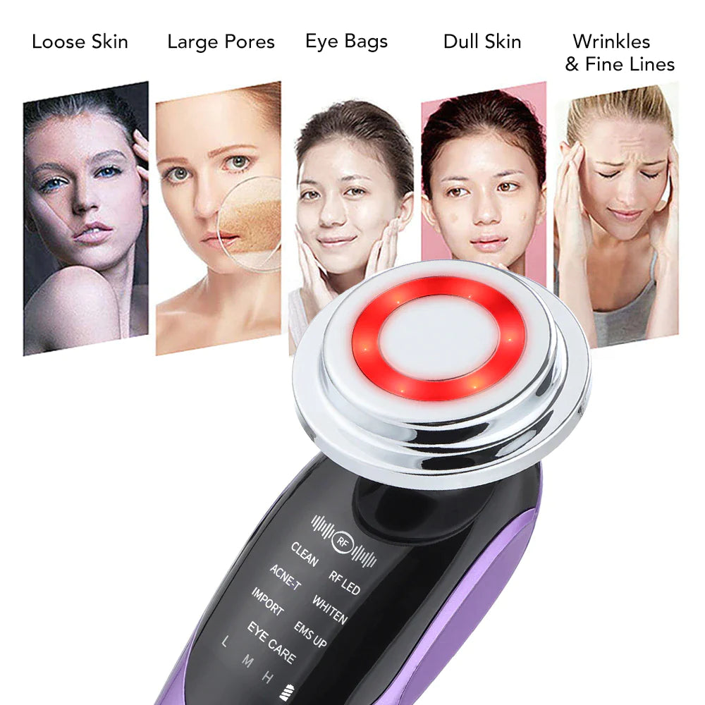 7-in-1 Facial Massager – EMS, RF, Microcurrent Anti-Aging Device