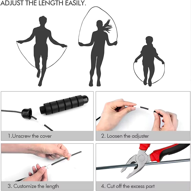Adjustable Speed Jump Rope with Ball Bearings