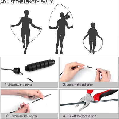 Adjustable Speed Jump Rope with Ball Bearings