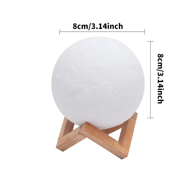 3D Print Moon Lamp – Rechargeable LED Touch Night Light
