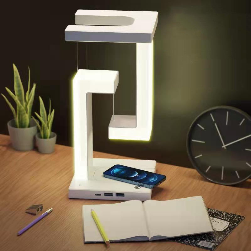 Floating Balance Table Lamp with Wireless Smartphone Charging