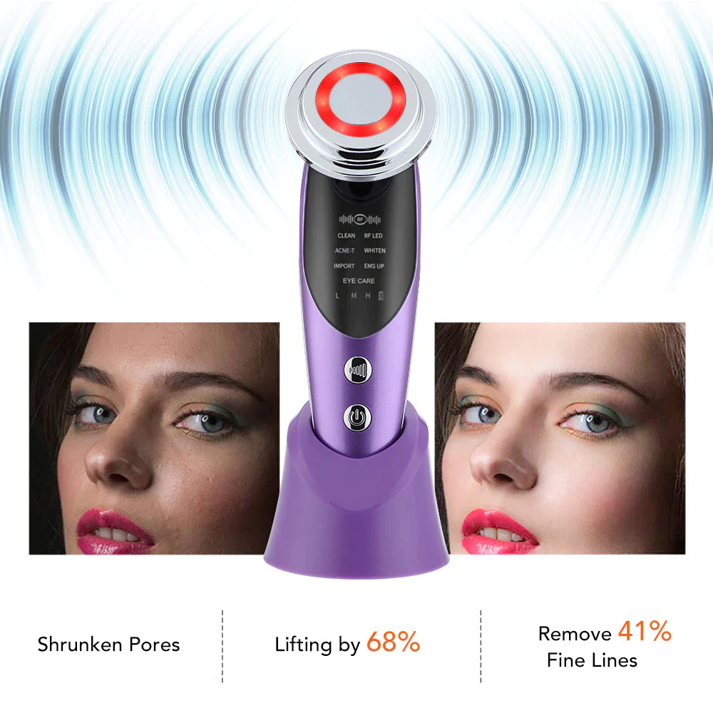 7-in-1 Facial Massager – EMS, RF, Microcurrent Anti-Aging Device