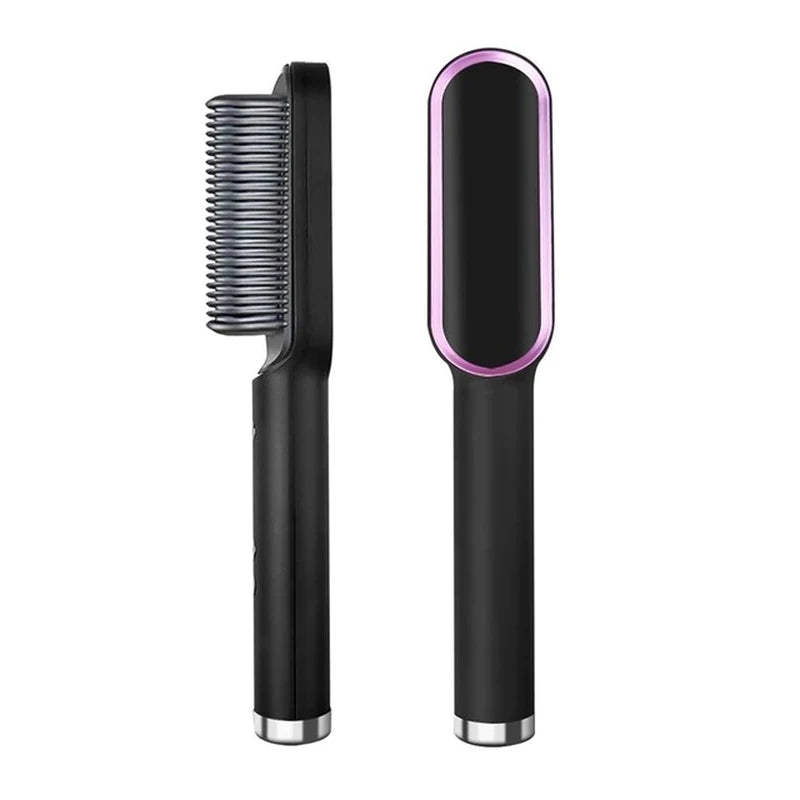 2-in-1 Hair Straightener & Curler – Ceramic Hot Comb
