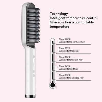 2-in-1 Hair Straightener & Curler – Ceramic Hot Comb