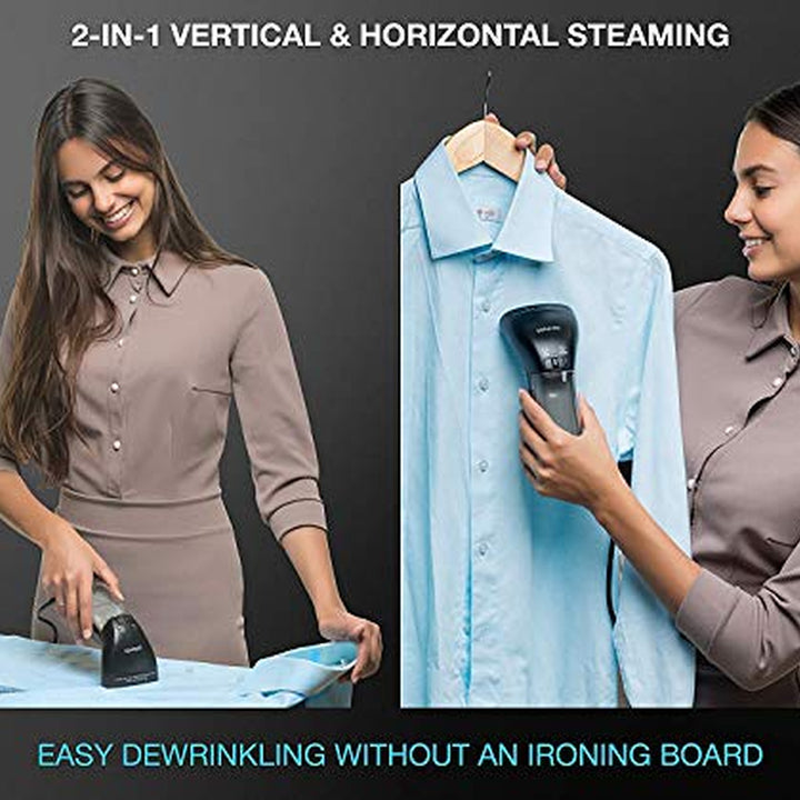 Steamer for Clothes, Hand Held Portable Travel Garment Steamer, Metal Steam Head, 25S Heat Up, Pump System, Mini Size, Handheld Steamer for Any Fabrics, No Water Spitting