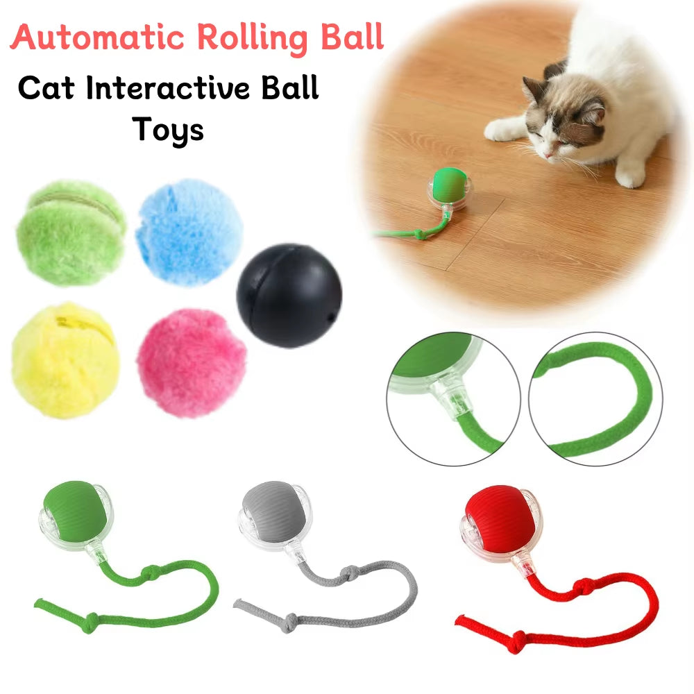 Automatic Rolling Plush Ball – Interactive Dog & Cat Toy