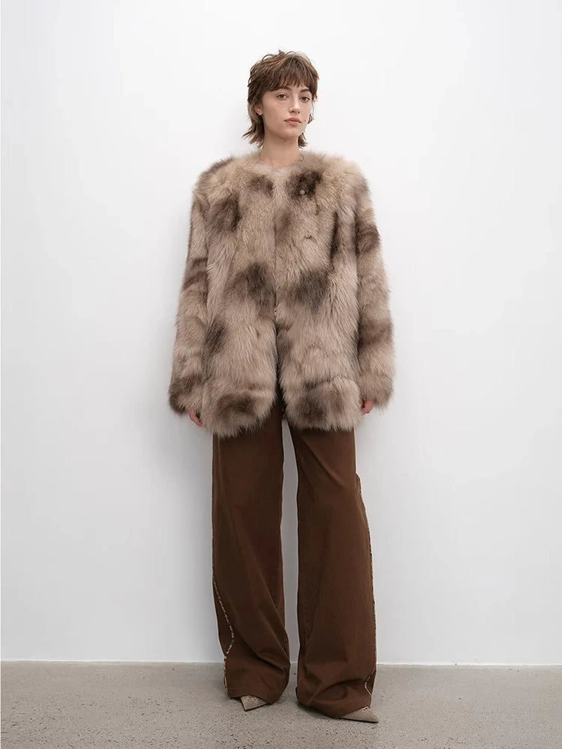Rust & Caramel Fox Fur Coat