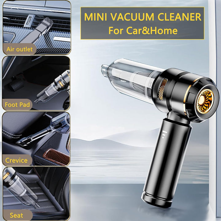 Car Vacuum Cleaner,22000Pa High Power Mini Vacuum Cleaner,Rechargeable Handheld Vacuum,Portable Cordless Compressed Air Duster Air Blower for Car Home (Gold Black)