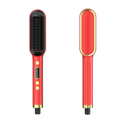 2-in-1 Hair Straightener & Curler – Ceramic Hot Comb