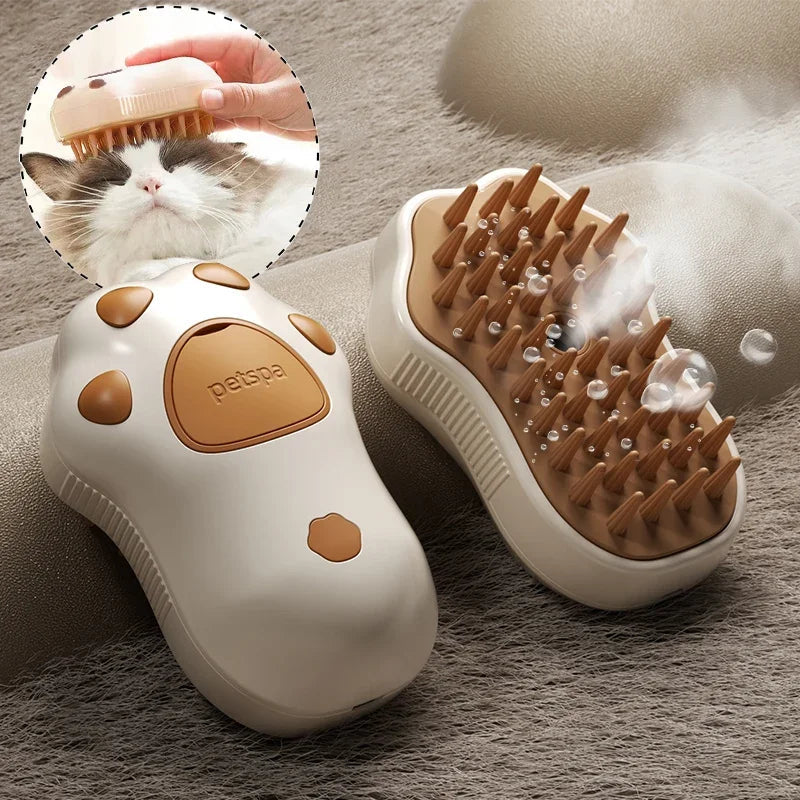 3-in-1 Steam Brush for Cats & Dogs – USB Rechargeable