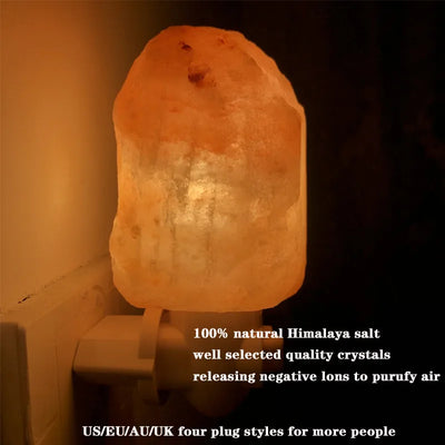 Natural Himalayan Salt Lamp – Plug-In Air Purifier Light