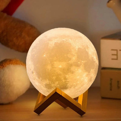 3D Print Moon Lamp – Rechargeable LED Touch Night Light
