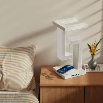 Floating Balance Table Lamp with Wireless Smartphone Charging