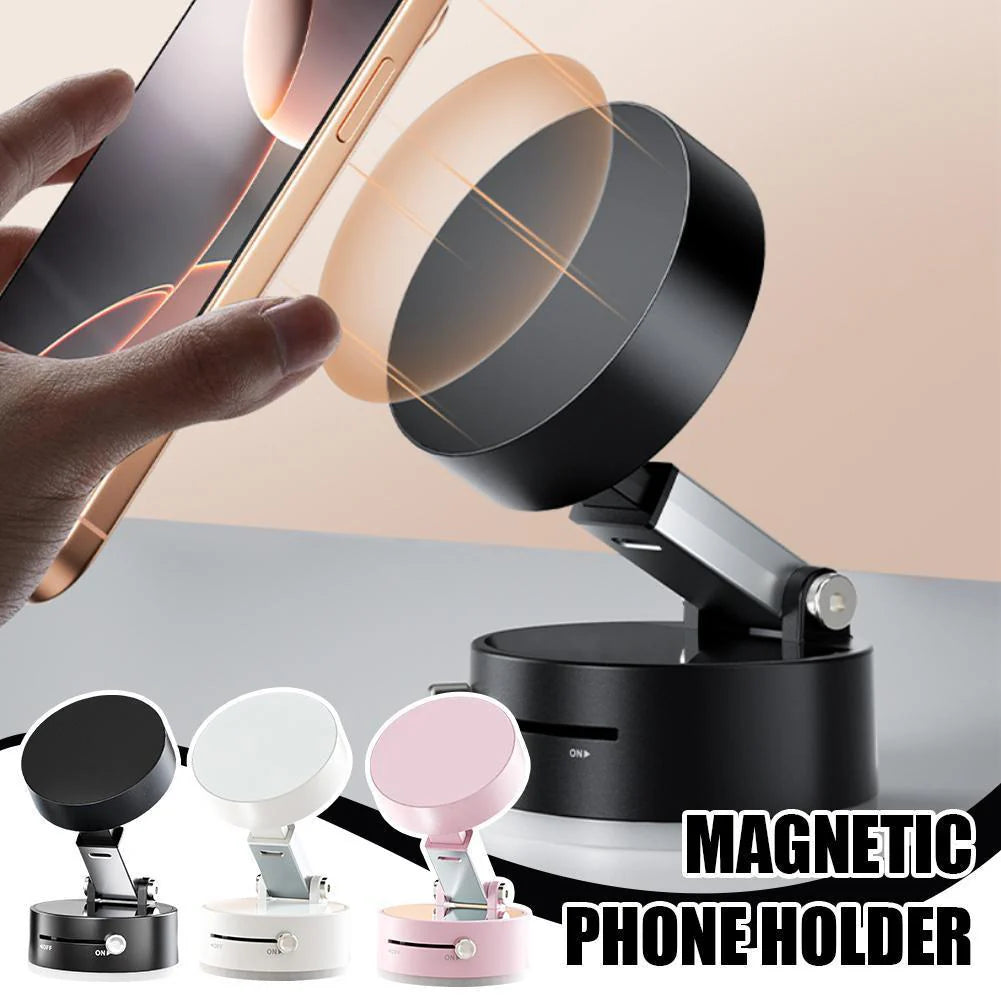 Magnetic Vacuum Car Phone Holder – Strong Suction & Secure Grip