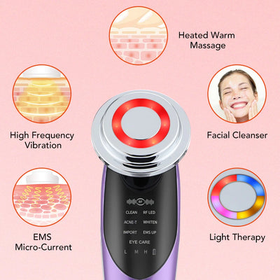 7-in-1 Facial Massager – EMS, RF, Microcurrent Anti-Aging Device