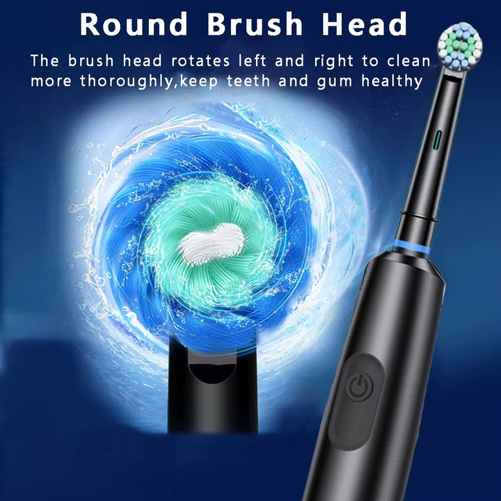 Electric Toothbrush for Adults Rechargeable Electric Toothbrush with 8 Brush Heads & Travel Case Rotary Electric Toothbrush