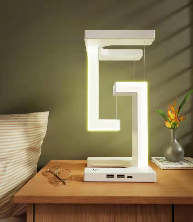 Floating Balance Table Lamp with Wireless Smartphone Charging