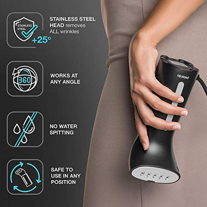 Steamer for Clothes, Hand Held Portable Travel Garment Steamer, Metal Steam Head, 25S Heat Up, Pump System, Mini Size, Handheld Steamer for Any Fabrics, No Water Spitting
