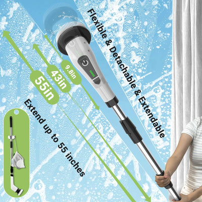 Multi-Head Electric Scrubber – Tub & Tile Cleaner