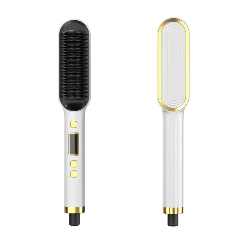 2-in-1 Hair Straightener & Curler – Ceramic Hot Comb