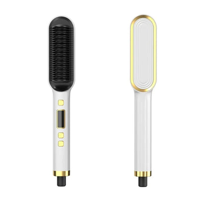 2-in-1 Hair Straightener & Curler – Ceramic Hot Comb