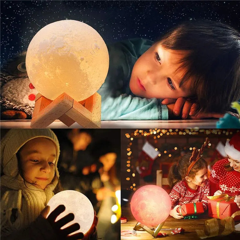 3D Print Moon Lamp – Rechargeable LED Touch Night Light