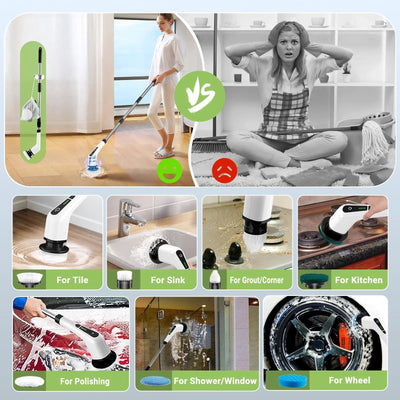 Multi-Head Electric Scrubber – Tub & Tile Cleaner