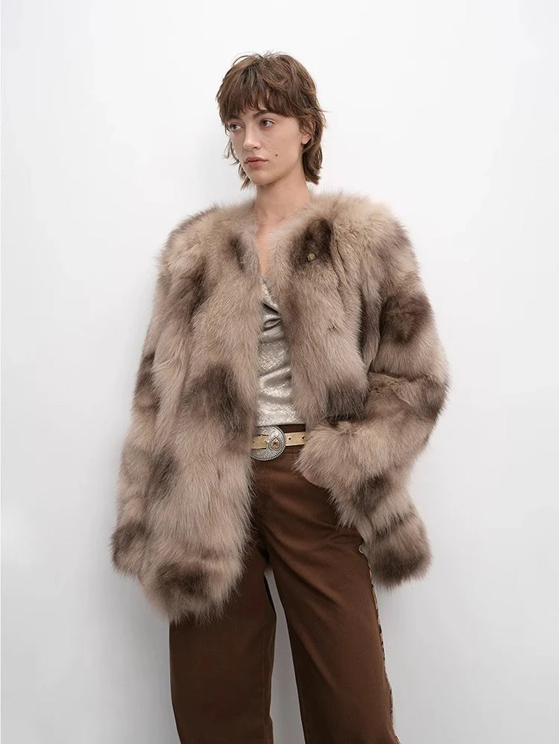 Rust & Caramel Fox Fur Coat