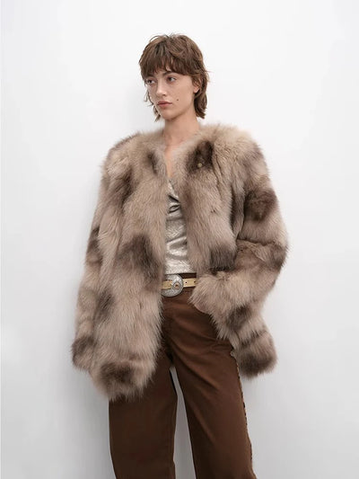 Rust & Caramel Fox Fur Coat