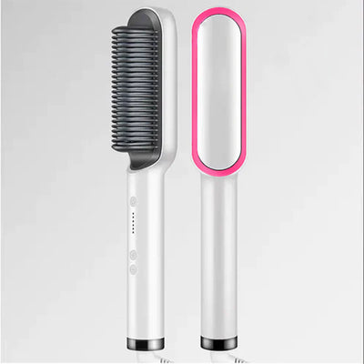 2-in-1 Hair Straightener & Curler – Ceramic Hot Comb