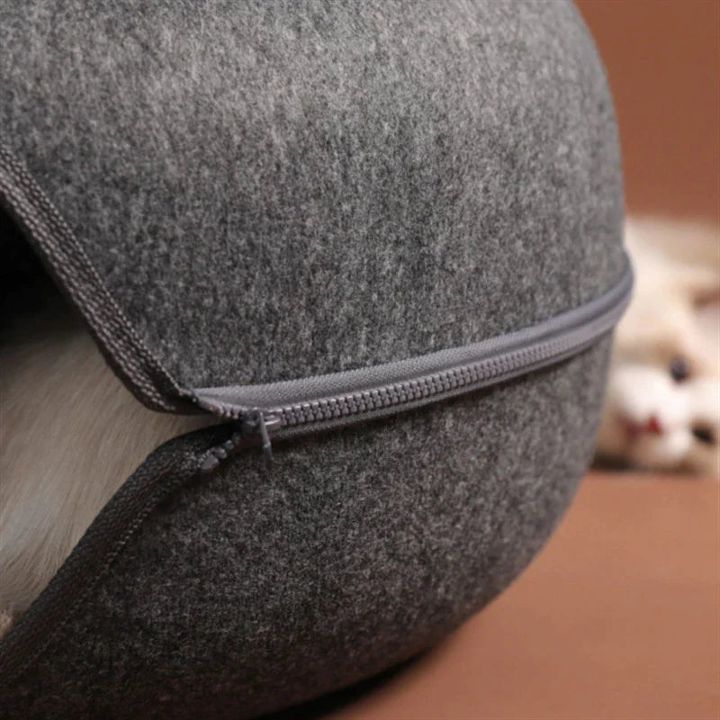 Donut Cat Bed & Tunnel Toy – Dual-Use Indoor Cat House for Play, Training & Rest