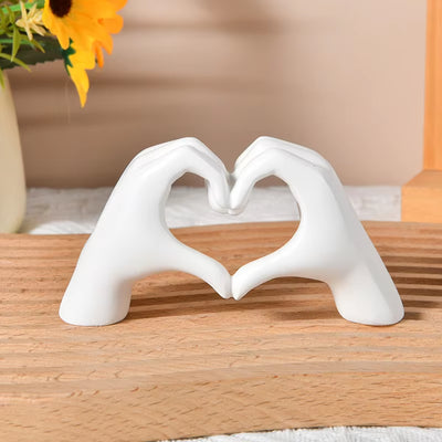 Gold Heart Hand Statue