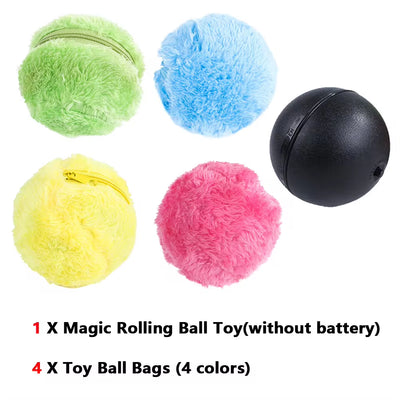 Automatic Rolling Plush Ball – Interactive Dog & Cat Toy