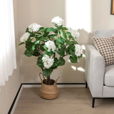 Artificial Hydrangea Tree with 11 White Flowers – Elegant Home, Office & Event Décor