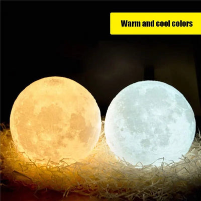 3D Print Moon Lamp – Rechargeable LED Touch Night Light