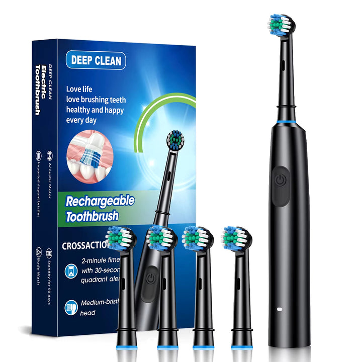 Electric Toothbrush for Adults Rechargeable Electric Toothbrush with 8 Brush Heads & Travel Case Rotary Electric Toothbrush