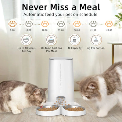 ROJECO Pet Food Dispenser – Automatic Cat & Dog Feeder with Timer & Remote Control
