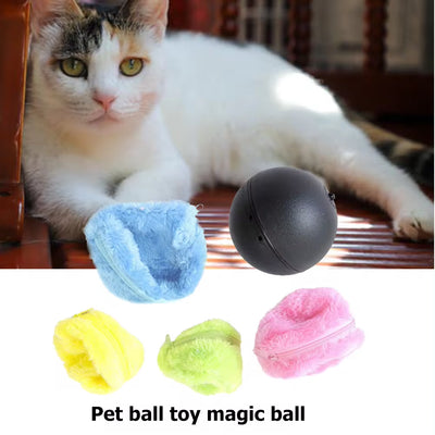 Automatic Rolling Plush Ball – Interactive Dog & Cat Toy