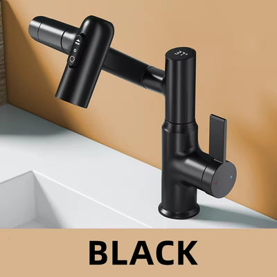 Modern LED Faucet – 360° Rotating Bathroom Sink Mixer with Temperature Display