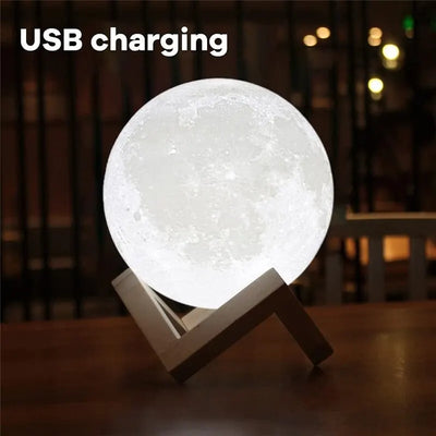3D Print Moon Lamp – Rechargeable LED Touch Night Light