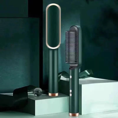 2-in-1 Hair Straightener & Curler – Ceramic Hot Comb