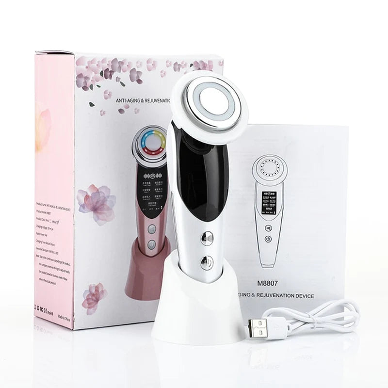 7-in-1 Facial Massager – EMS, RF, Microcurrent Anti-Aging Device