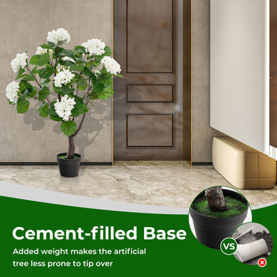 Artificial Hydrangea Tree with 11 White Flowers – Elegant Home, Office & Event Décor